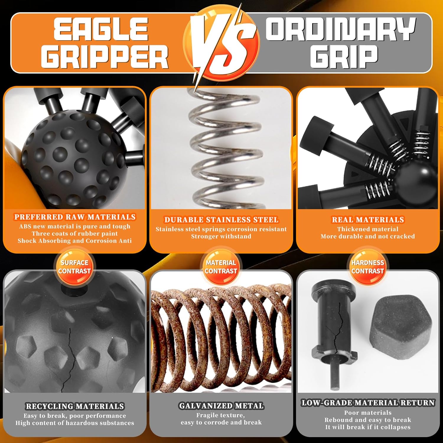Eagle gripper vs ordinary grip comparison image